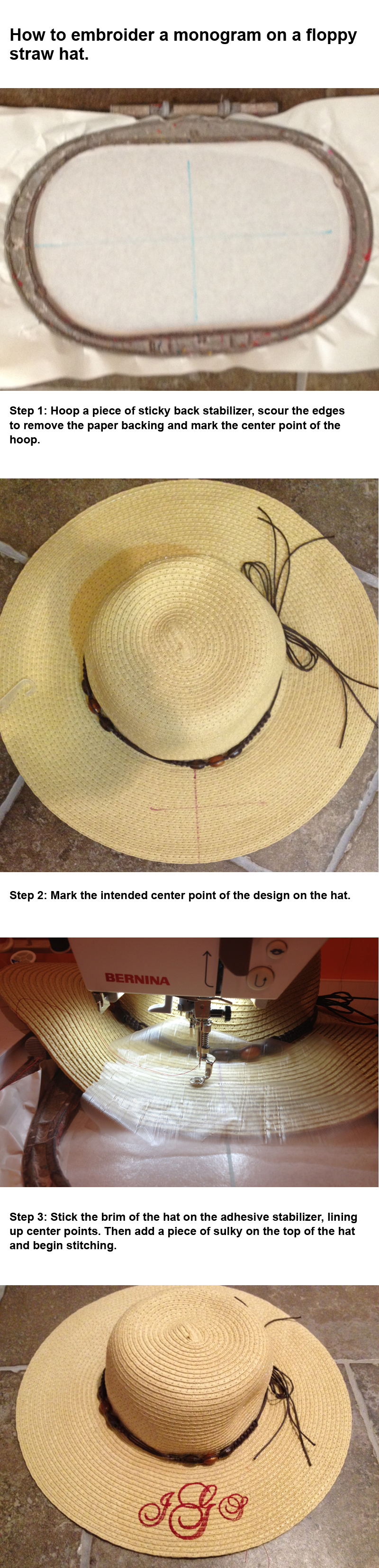 How to monogram a straw hat
