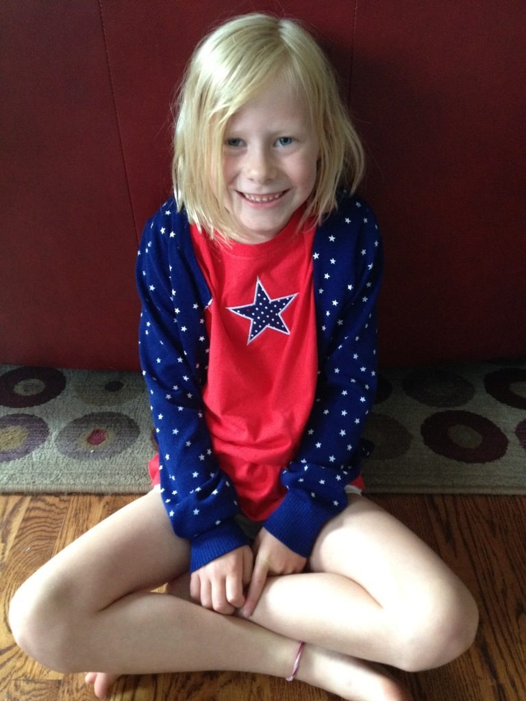 cute star applique t-shirt