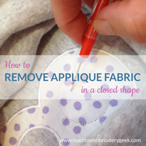 How to remove applique fabric in an enclose shape