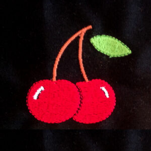 Sweet cherries applique and embroidery designs. 6 different sizes and versions.
