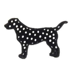 Preppy standing dog (labrador or lab) silhouette machine embroidery and appliqué design in several sizes and styles.