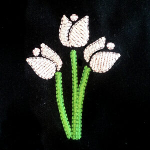 Modern tulip applique and filled embroidery designs. 7different sizes and versions. The perfect tulips for spring.