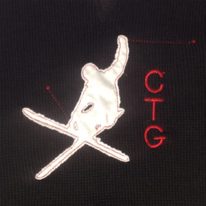 Skier Silhouette Machine Applique and Embroidery Designs  + Two Sizes of all Letters to Personalize it