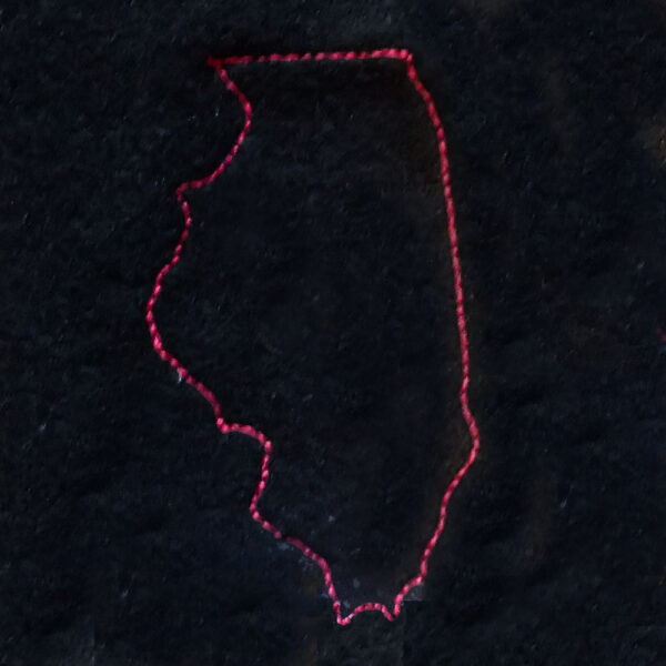 Illinois appliqué and embroidery design in 7 styles and sizes.  Buy this state (Illinois)  -  get any state free - Image 2