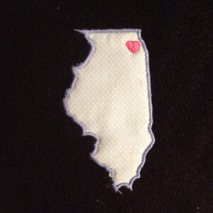 Illinois appliqué and embroidery design in 7 styles and sizes.  Buy this state (Illinois)  –  get any state free
