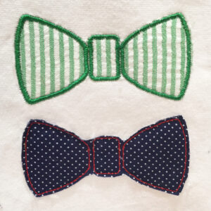 Sweet and simple bow tie machine embroidery and appliqué designs.  Perfect on a onesie for your little man.