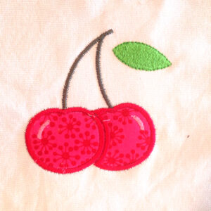 Sweet cherries applique and embroidery designs. 6 different sizes and versions.
