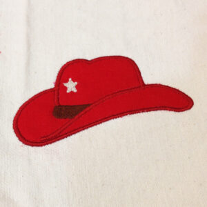 Retro Cowboy Hat Applique Design in 3 Sizes.  Super cute Western style cowboy hat with star for your little wrangler