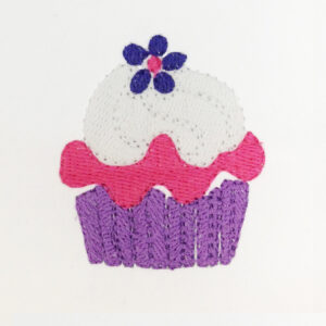 Cute, simple cupcake machine embroidery design in 3 sizes – perfect for the birthday girl… an adorable birthday cupcake design