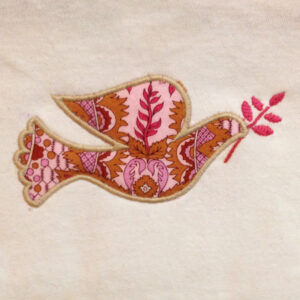 Dove of peace machine appliqué design perfect for holiday decor