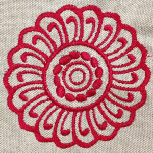 Lovely, modern, abstract flower machine embroidery design. Beautiful flower design for home decor or clothing.