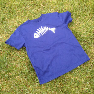 Fish skeleton or fishbone machine appliqué design – fun and simple triple stitch design – perfect for little boy t-shirts and totes