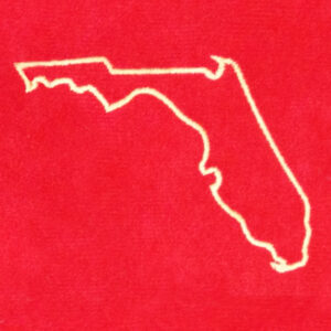 Florida state appliqué and embroidery design.  U.S. state appliqué and embroidery design in 7 styles and sizes.  Buy FL – get any state free