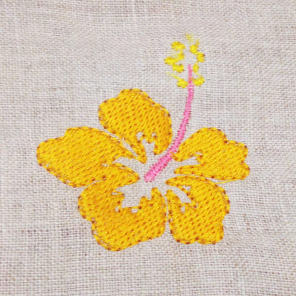 Hibiscus flower machine applique and filled embroidery design in Hibiscus flower machine applique and filled embroidery design in