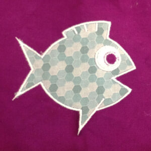Fun fish machine applique design in three sizes. Whimisical fish embroidery design for your little angler