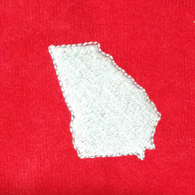 U.S. State appliqué and embroidery design in 7 different