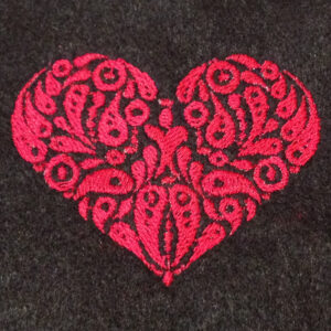 Edgy heart embroidery design