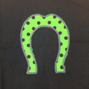 Horseshoe (or horse shoe) or lucky charm applique and embroidery design in 3 different styles and sizes for a Western cowboy or cowgirl