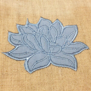 Modern and elegant lotus flower applique / embroidery design.  Simple lotus flower is perfect symbol of good fortune in Buddhism