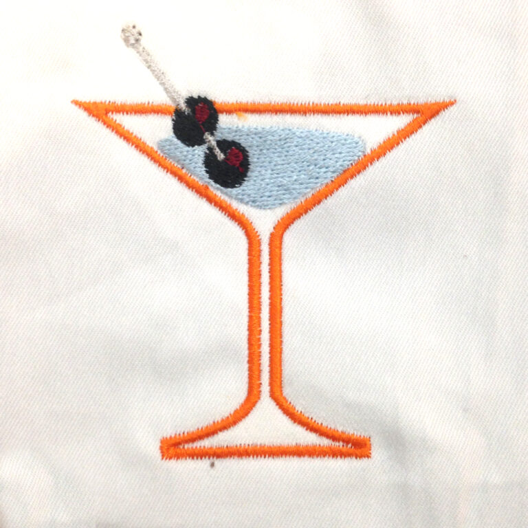 Retro martini machine embroidery or applique design. This cute, retro