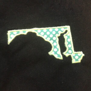 Maryland appliqué and embroidery design in 7 styles and sizes.  Buy this state (Maryland)  –  get any state free