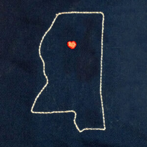 Mississippi appliqué and embroidery design in 7 styles and sizes.  Buy this state (Mississippi)  –  get any state free