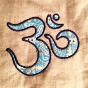 Namaste applique design in three sizes plus a small filled namaste symbol embroidery design for the yoga lover in your life