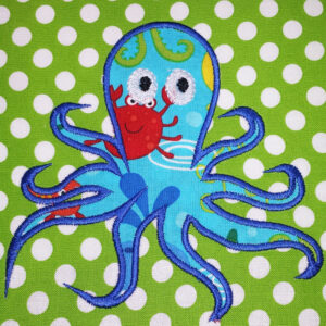 Fun, simple octopus applique design in three sizes.  This cute octopus has tons of character!