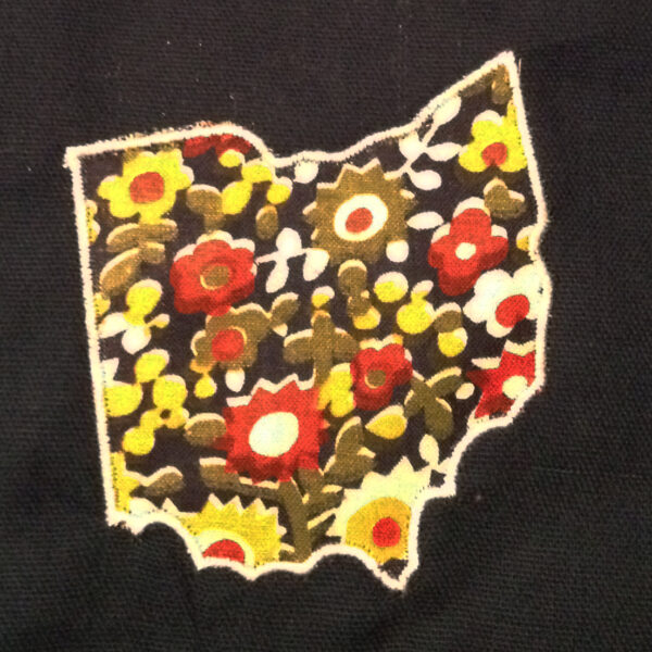 Ohio appliqué and embroidery design in 7 styles and sizes.  Buy this state (Ohio )  -  get any state free