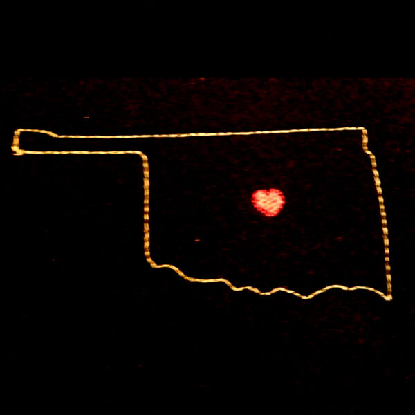 Oklahoma appliqué and embroidery design in 7 styles and sizes.  Buy this state (Oklahoma)  -  get any state free - Image 2
