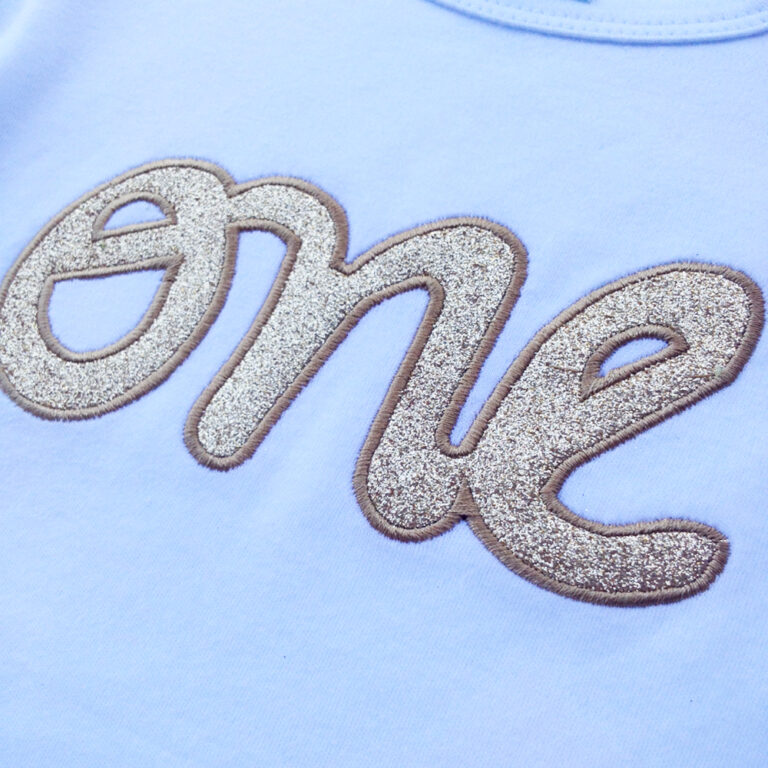 Adorable one year old appliqué and embroidery design in 6 styles and