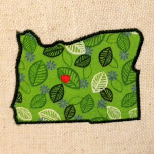 Oregon appliqué and embroidery design in 7 styles and sizes.  Buy this state (Oregon)  –  get any state free