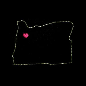 Oregon appliqué and embroidery design in 7 styles and sizes.  Buy this state (Oregon)  –  get any state free