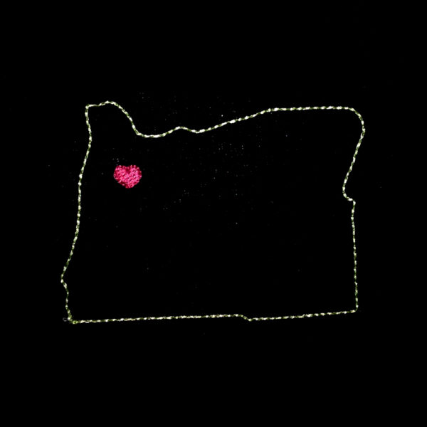 Oregon appliqué and embroidery design in 7 styles and sizes.  Buy this state (Oregon)  -  get any state free - Image 2