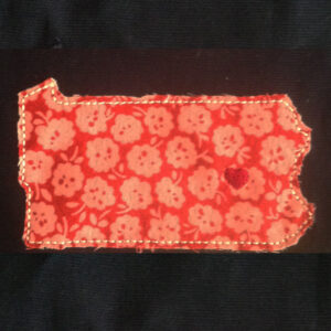Pennsylvania appliqué and embroidery design in 7 styles and sizes.  Buy this state (Pennsylvania)  –  get any state free