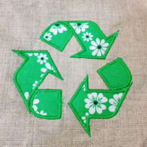 Recycle symbol embroidery and appliqué designs