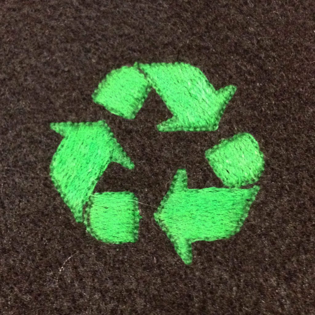 Recycle symbol embroidery and appliqué designs - Machine Embroidery Geek