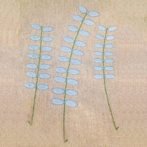 Retro Branch Machine Embroidery Design in Three Sizes and Two Styles – Modern Botanical Design