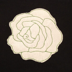 Rose machine appliqué design – a sophisticated, yet simple flower triple stitch design – perfect for t-shirts, dresses,  or home decor