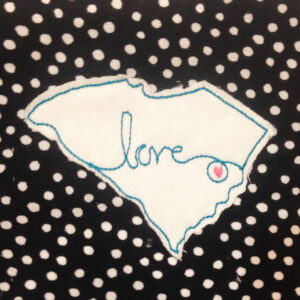 South Carolina Love Triple Stitch (designed for raw edge) Machine Applique Design in Five Sizes
