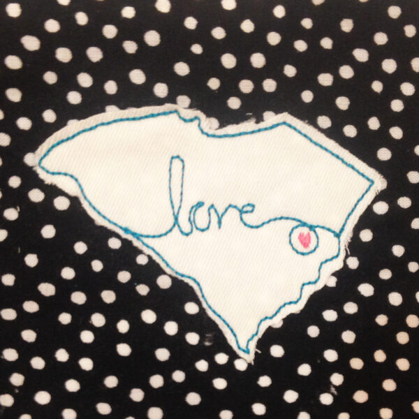 South Carolina Love Triple Stitch (designed for raw edge) Machine Applique Design in Five Sizes