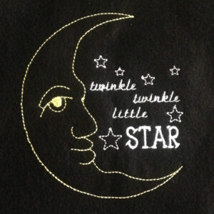 Twinkle Twinkle Little Star Machine Embroidery Design in 4 Sizes. Darling embroidery design for a little one.
