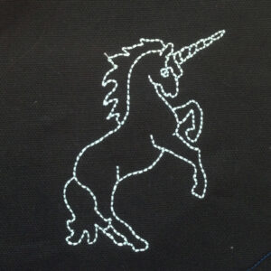 Whimsical Unicorn Outline Triple Stitch (Raw Edge) Machine Embroidery Design or Applique – 5 sizes