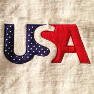 Modern United States Machine Applique Design in 5 sizes.  Go team USA! Patriotic USA design perfect for the 4th of July