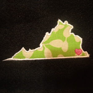 Virginia appliqué and embroidery design in 7 styles and sizes.