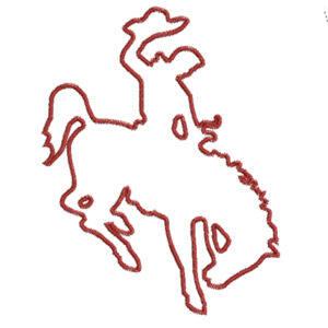 Rodeo cowboy on bucking horse embroidery and appliqué design
