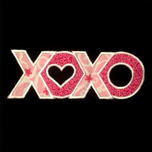 Lovey Dovey XOXO – Hugs and Kisses Machine Embroidery Design and Applique Design in Many Sizes