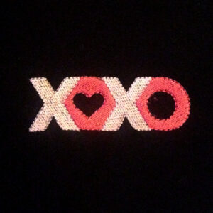 Lovey Dovey XOXO – Hugs and Kisses Machine Embroidery Design and Applique Design in Many Sizes