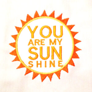 You are my sunshine sun and lyric appliqué design