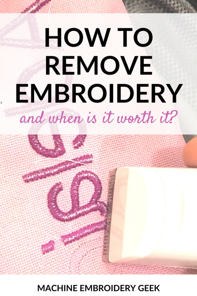 How to remove embroidery